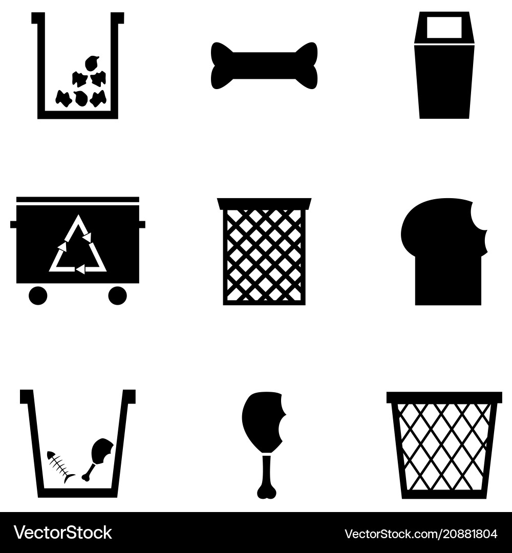 Garbage icon set Vector Image