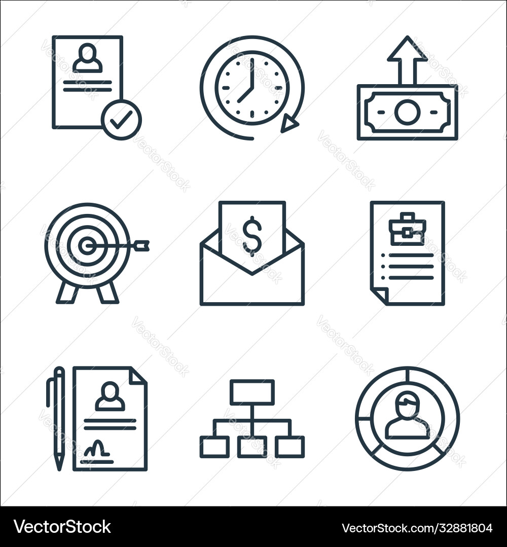 Human resources line icons linear set quality Vector Image