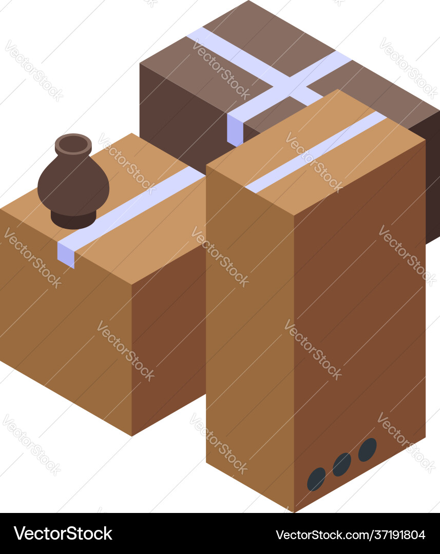 Inheritance boxes icon isometric style Inheritance boxes icon isometric style vector image