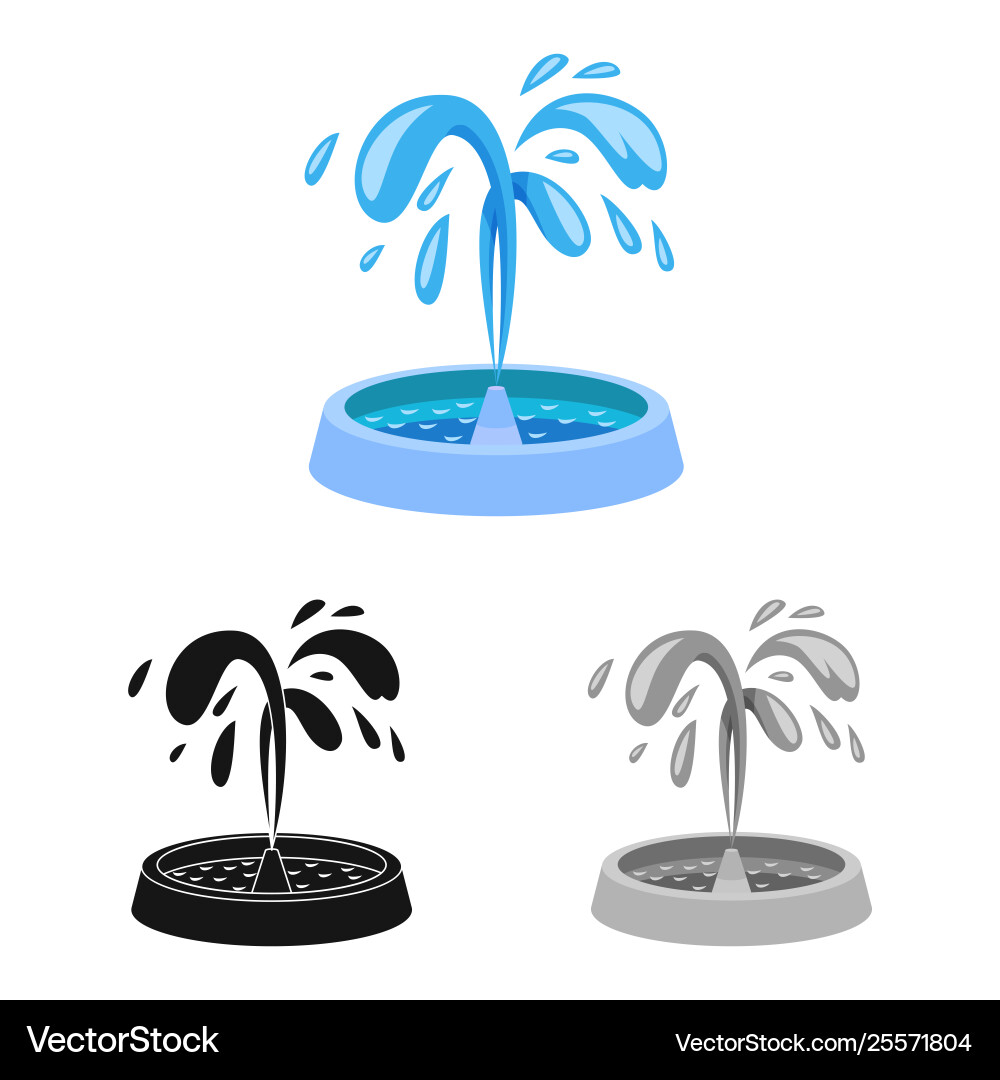 Isolated object fountain and water icon set Vector Image
