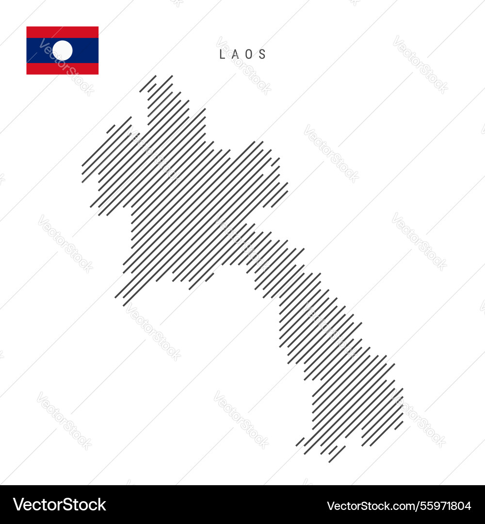 Laos map from pattern of black slanted parallel Vector Image