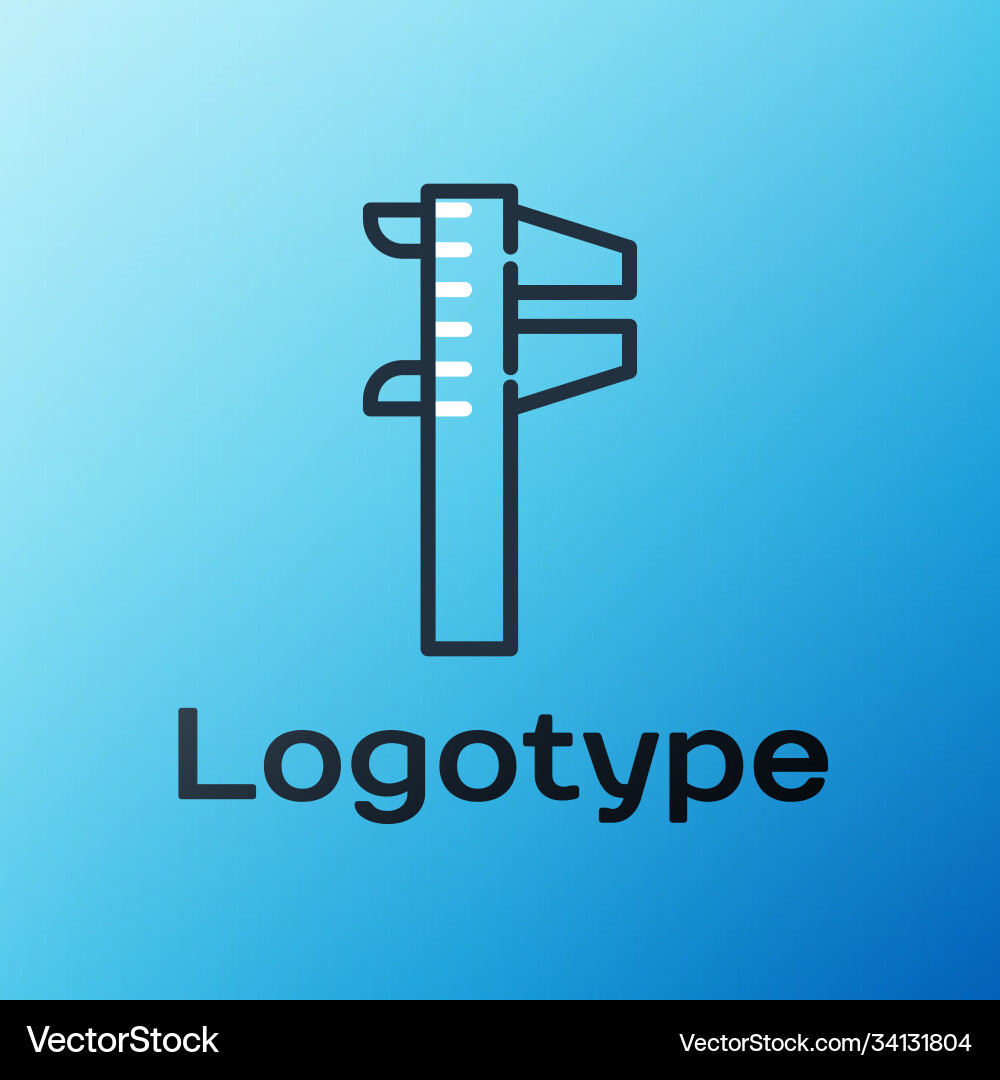 Line calliper or caliper and scale icon isolated Line calliper or caliper and scale icon isolated vector image