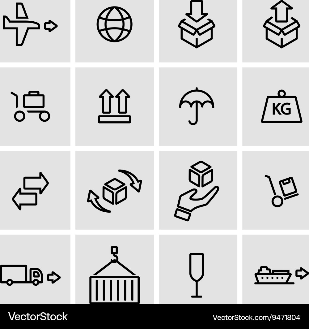 Line logistic icon set Vector Image