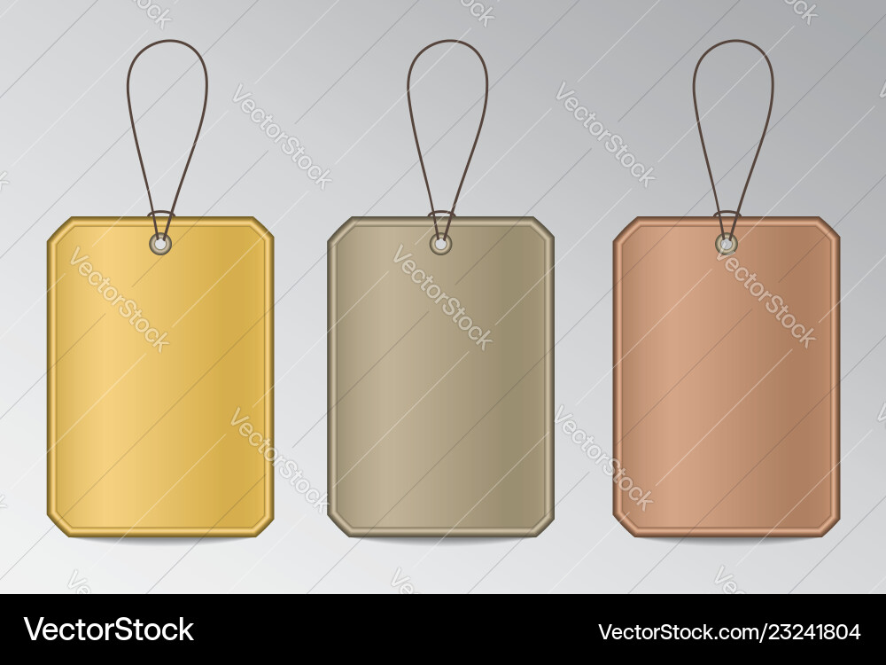 Metal tags with string Metal tags with string vector image