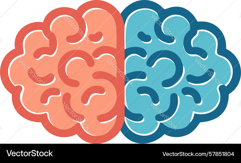Minds layers intuition logic blended design vector image
