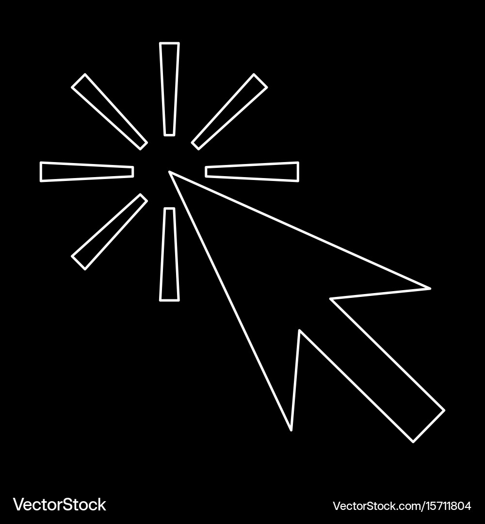Mouse click the white path icon vector image