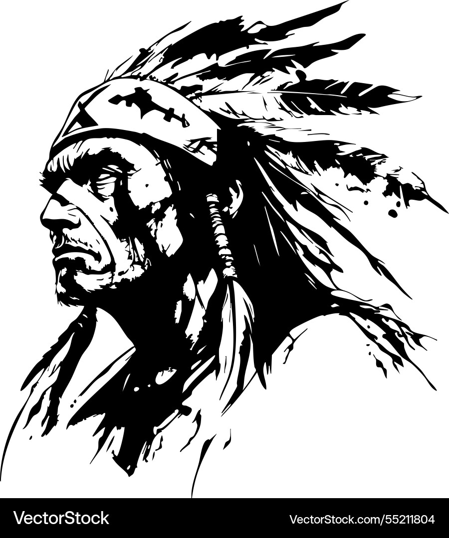 Native american chief Royalty Free Vector Image