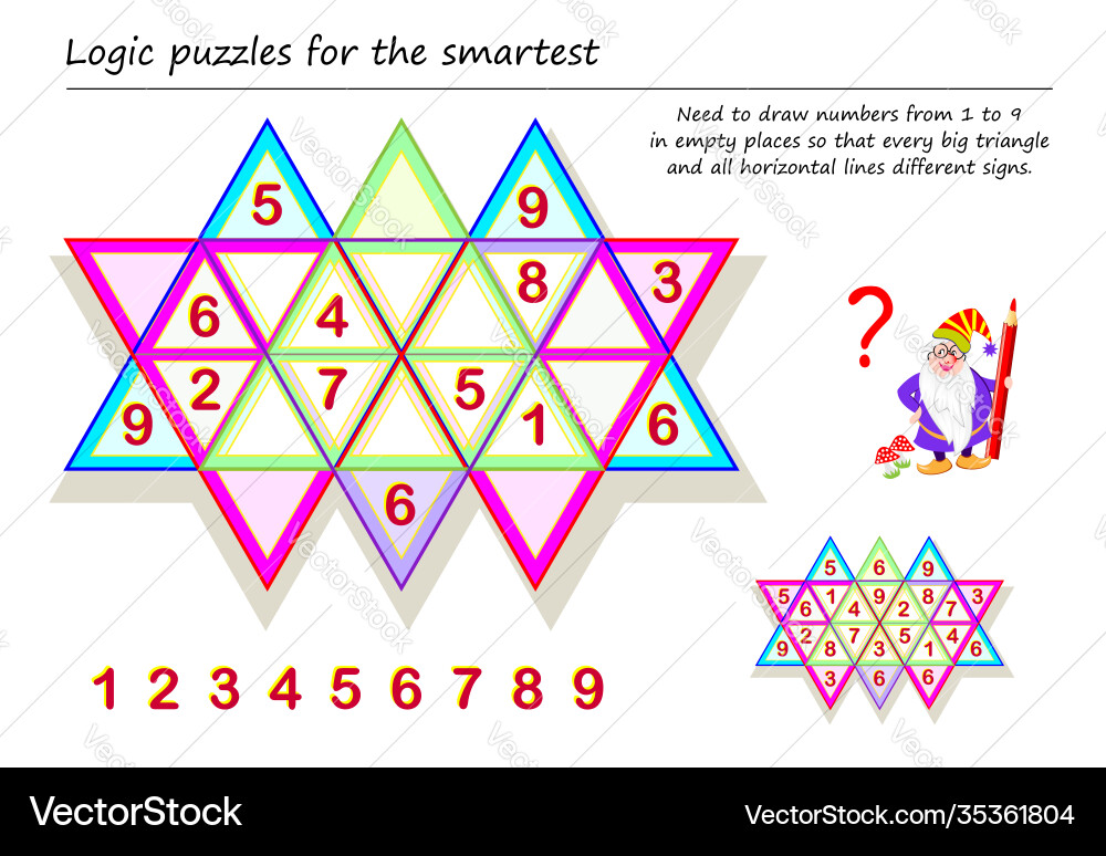 Nummer Logik-Puzzle - Gehirn Teaser vektorbild