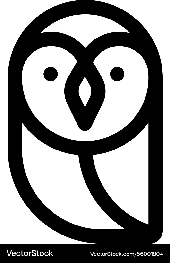 Owl icon thin linear style design isolated Vector Image