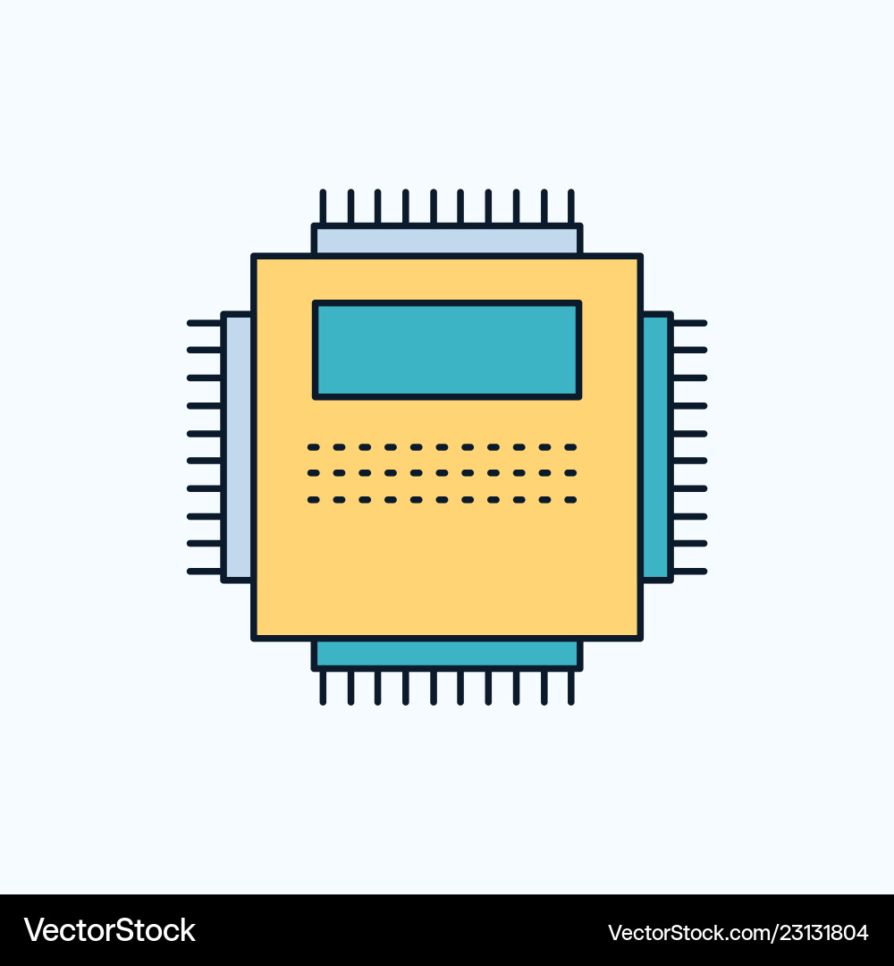 Processor hardware computer pc technology flat Processor hardware computer pc technology flat vector image