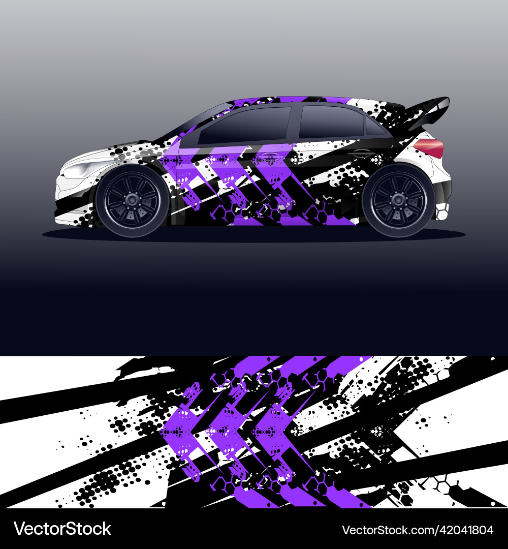 Rally car decal graphic wrap Rally car decal graphic wrap vector image