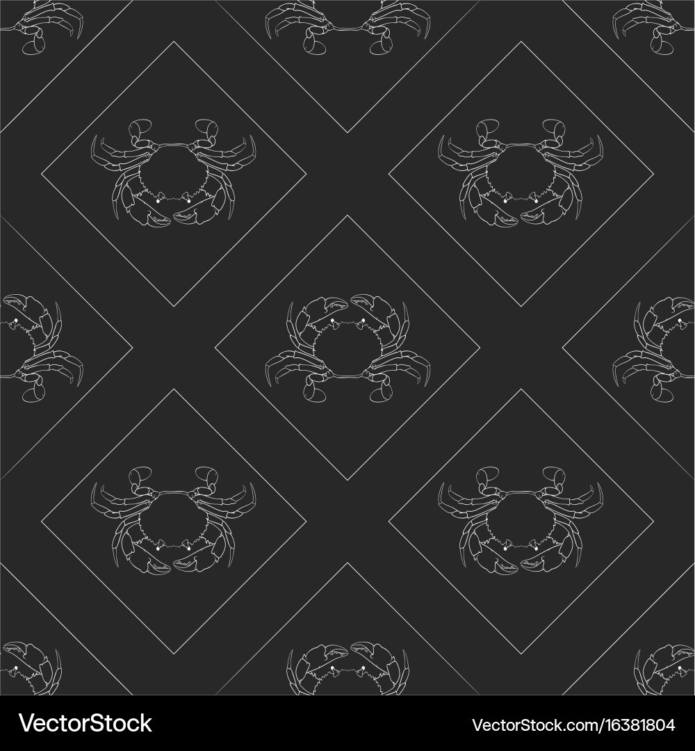Red crabs on the dark background vector image