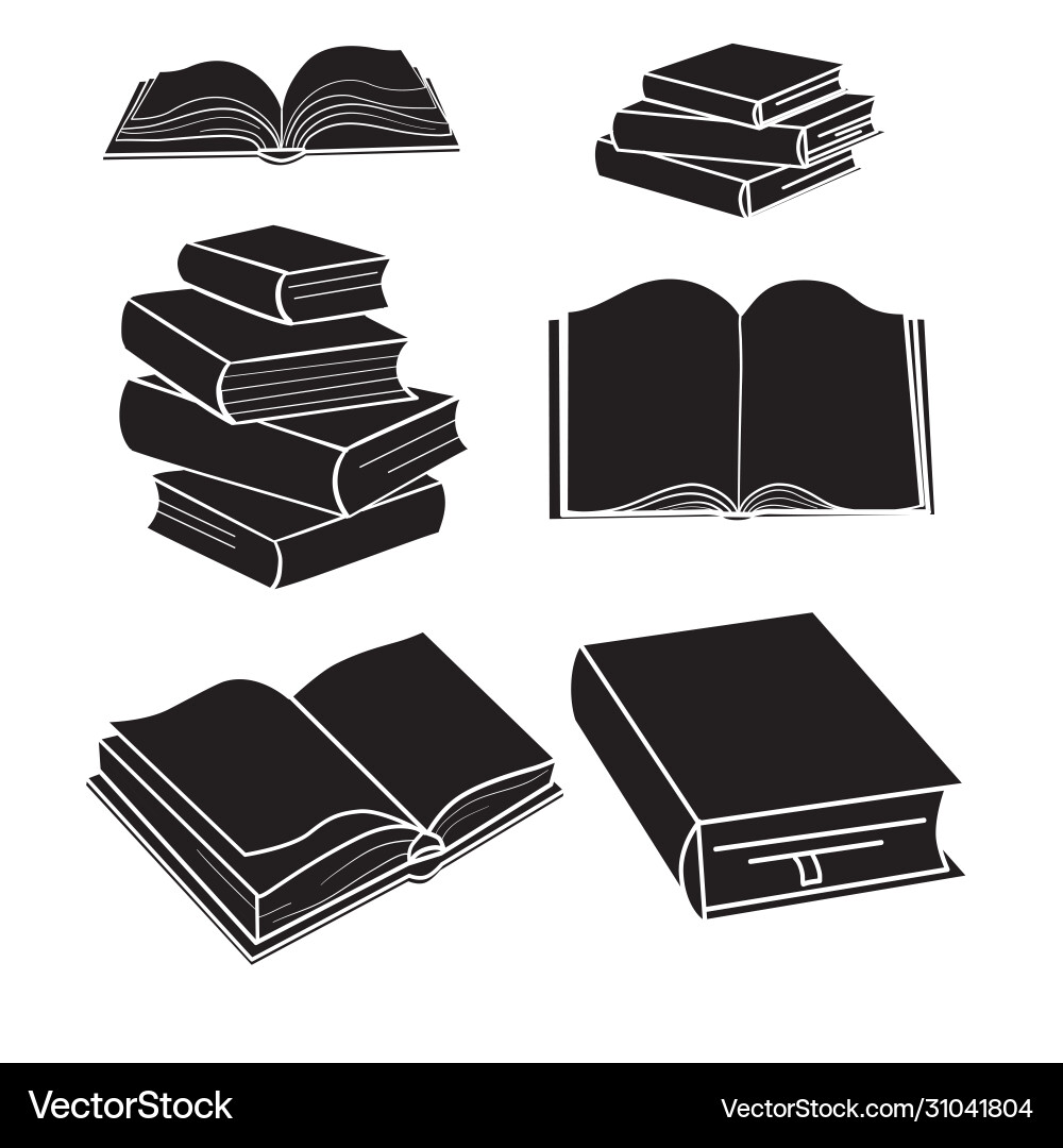 Retro Bookshelf Collection Vector Image