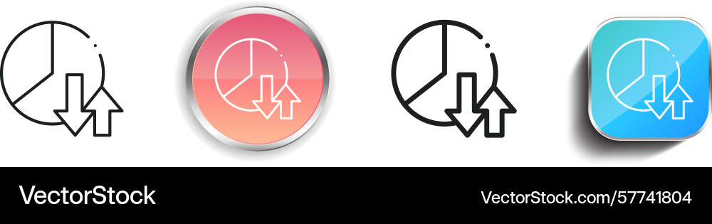 Revenue icon thin linear regular and button style Revenue icon thin linear regular and button style vector image
