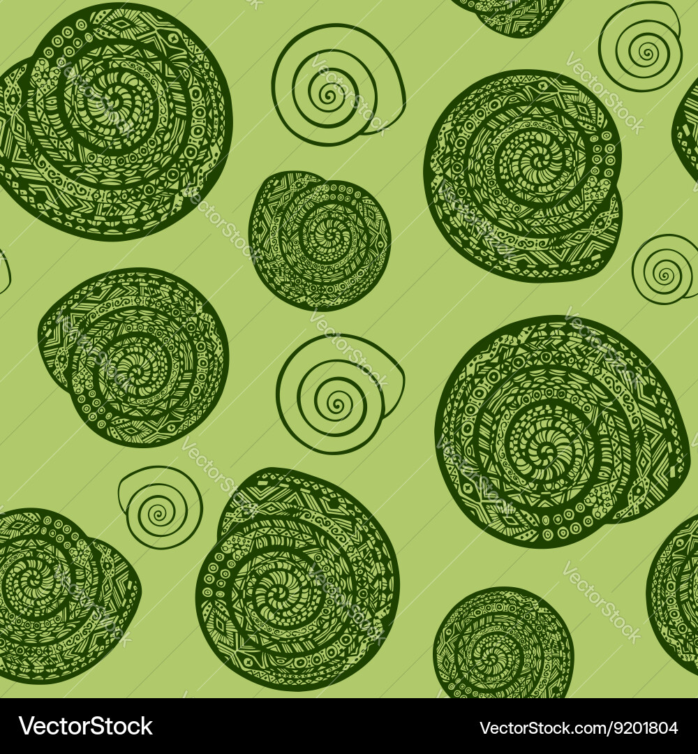 Seamless pattern from snails shells Vector Image