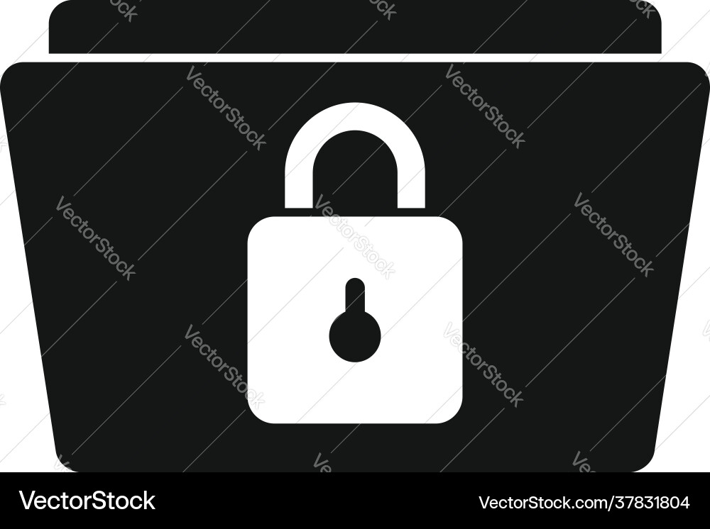 Security service folder icon simple style Security service folder icon simple style vector image