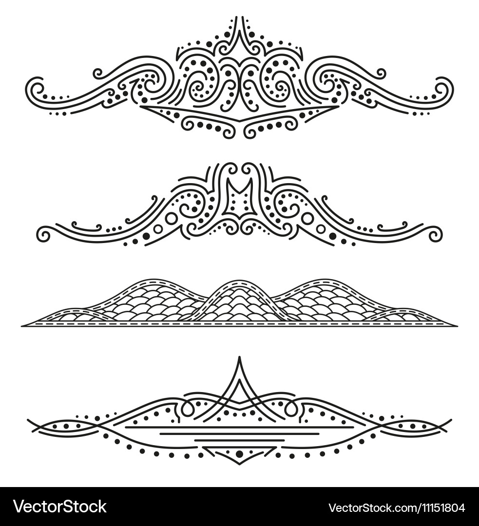 Set of calligraphic elements vector image