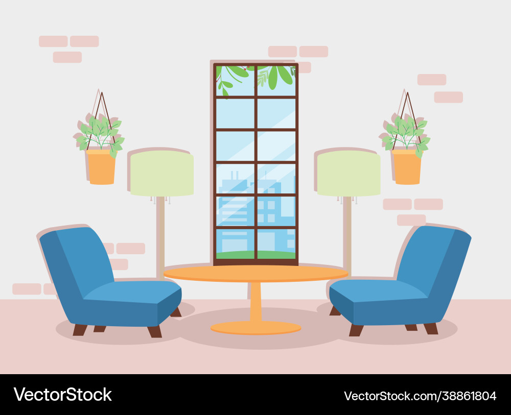 Sofas and table vector image