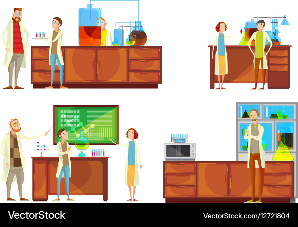 Students in the lab compositions vector image