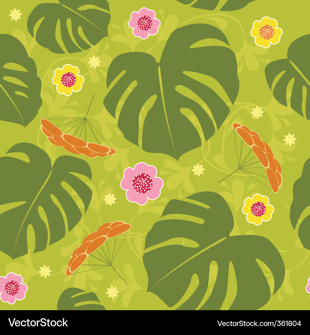 Tropical Floral Nahtlose Muster Vektorbild
