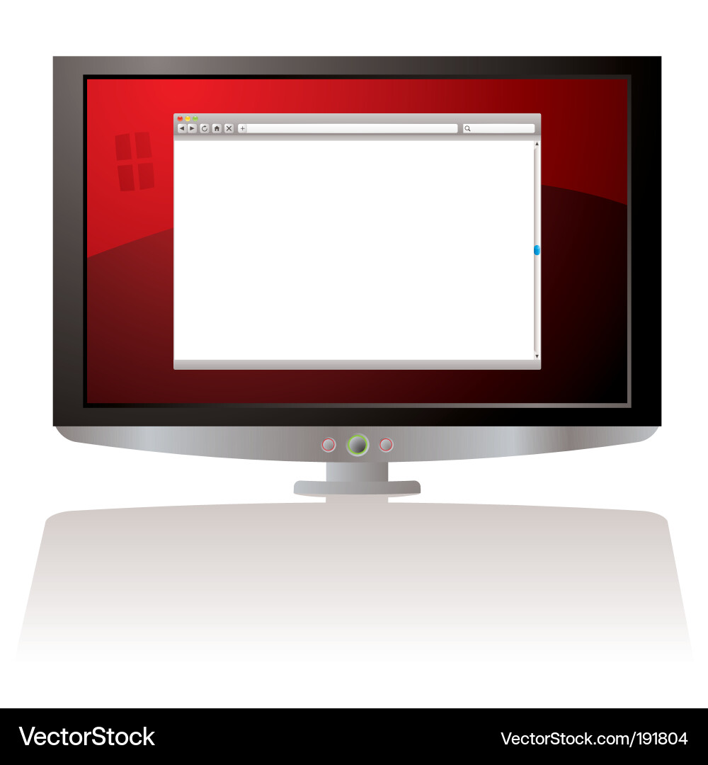 Web browser monitor vector image