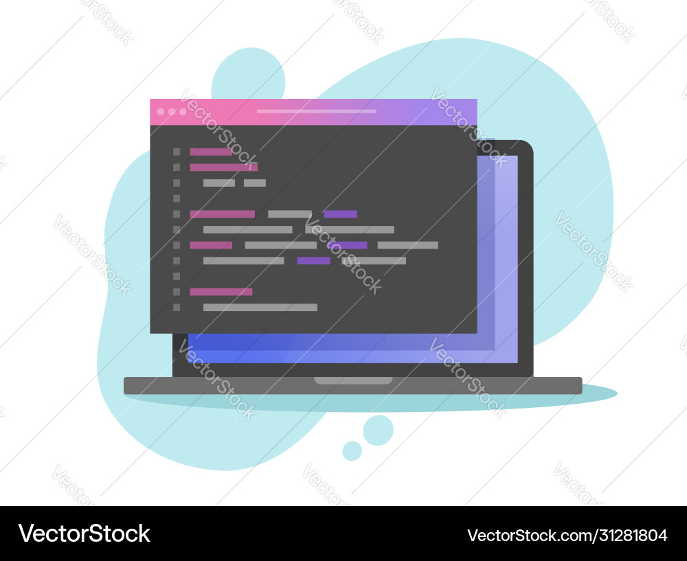 Website coding on computer laptop or programming Website coding on computer laptop or programming vector image