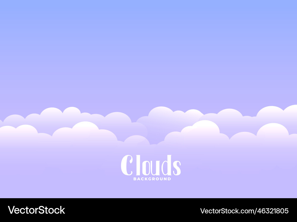 Above the cloud background with text space Vector Image