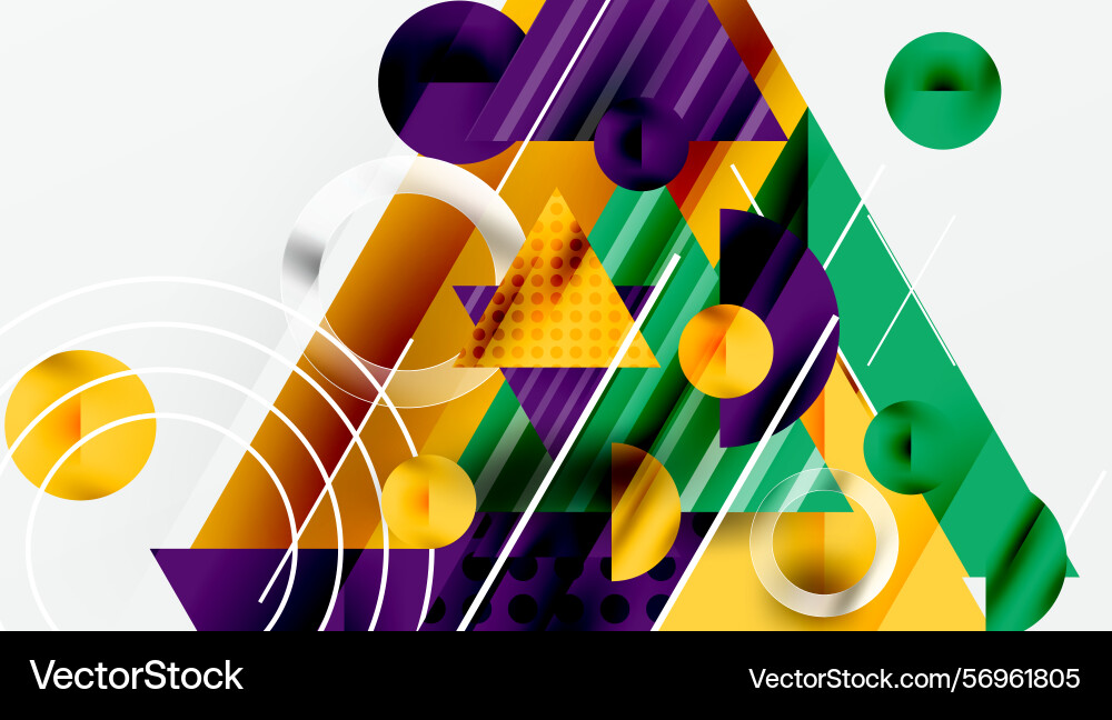 Abstract geometric composition shapes overlap vector image