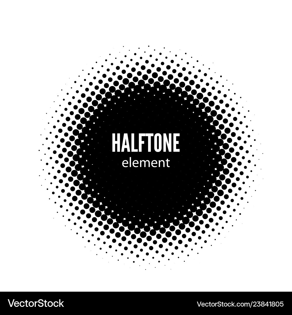 Abstract halftone design element black Abstract halftone design element black vector image
