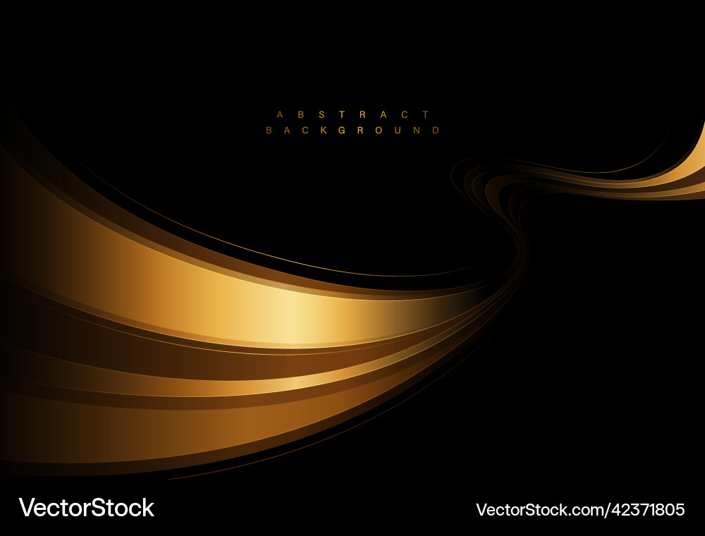 Abstract shiny golden wave on black background Abstract shiny golden wave on black background vector image