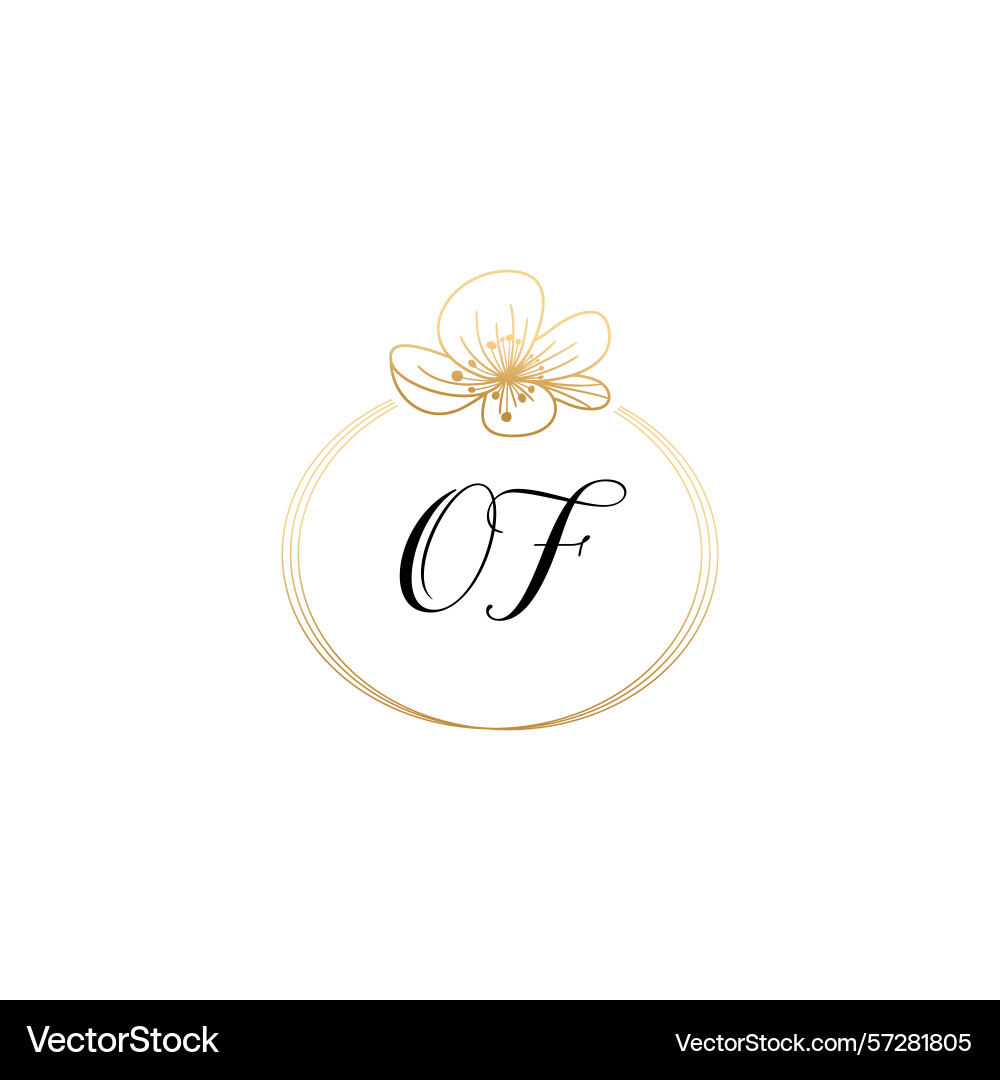 Botanical monogram logos with initial Vector Image