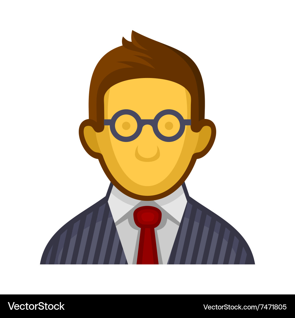 Businessman or programmer avatar profile userpic vector image