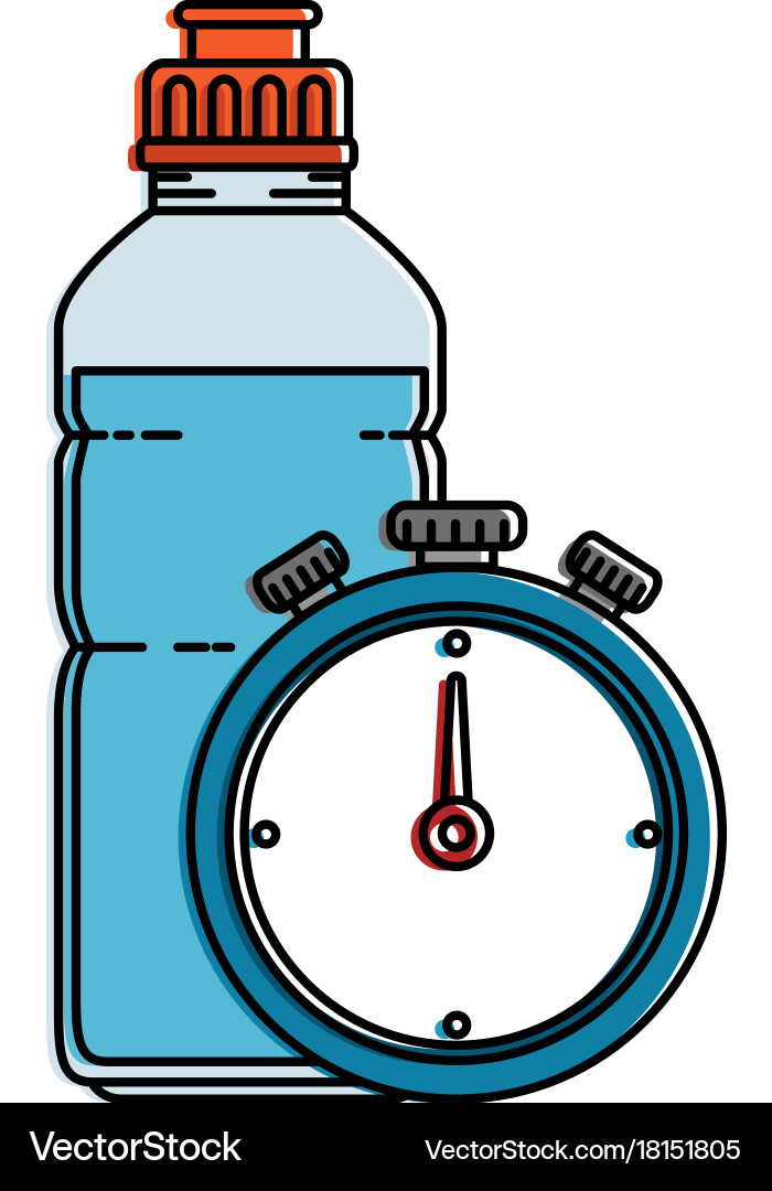 Chronometer timer with bottle vector image