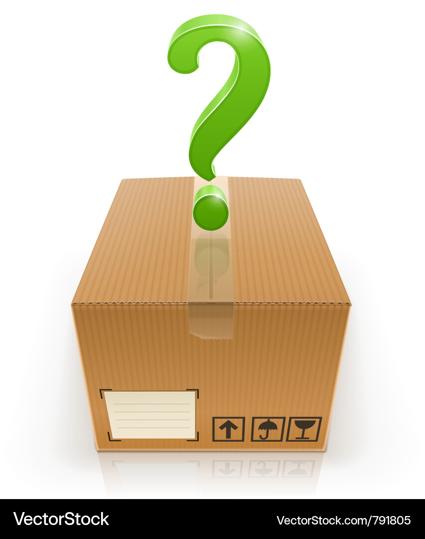 Closed box with question mark vector image