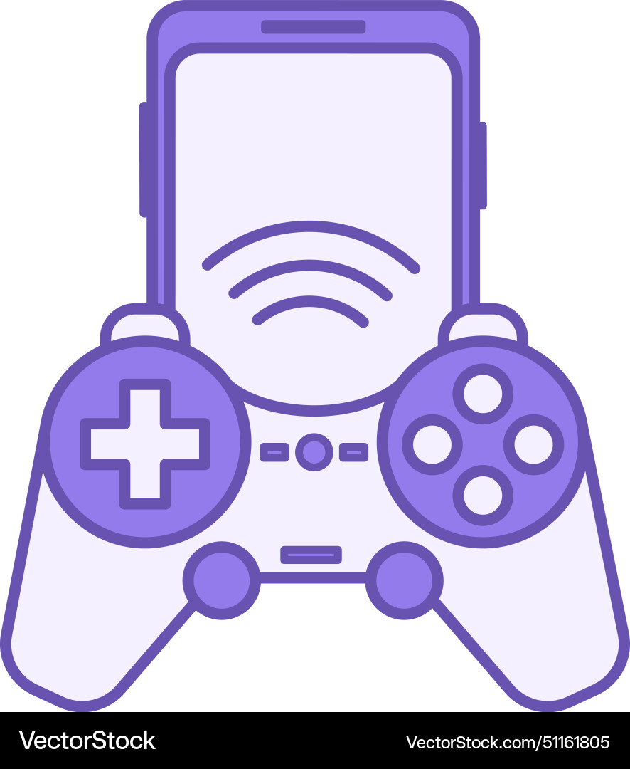Colored mobile game icon of console vector image