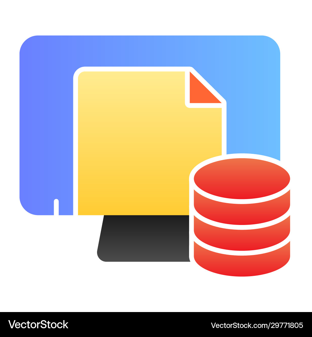 Computer file storage flat icon paper archive Computer file storage flat icon paper archive Vector Image