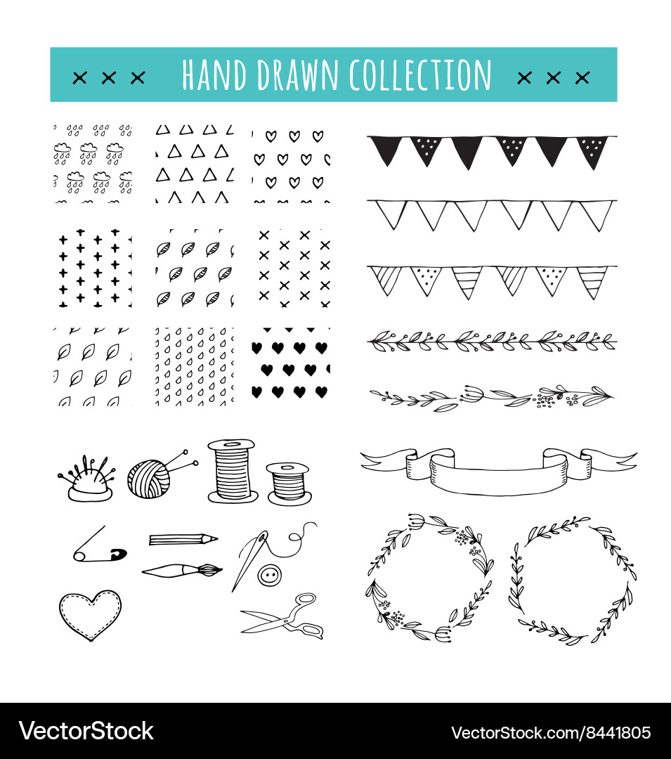 Craft Workshop Icons & Patterns vector image