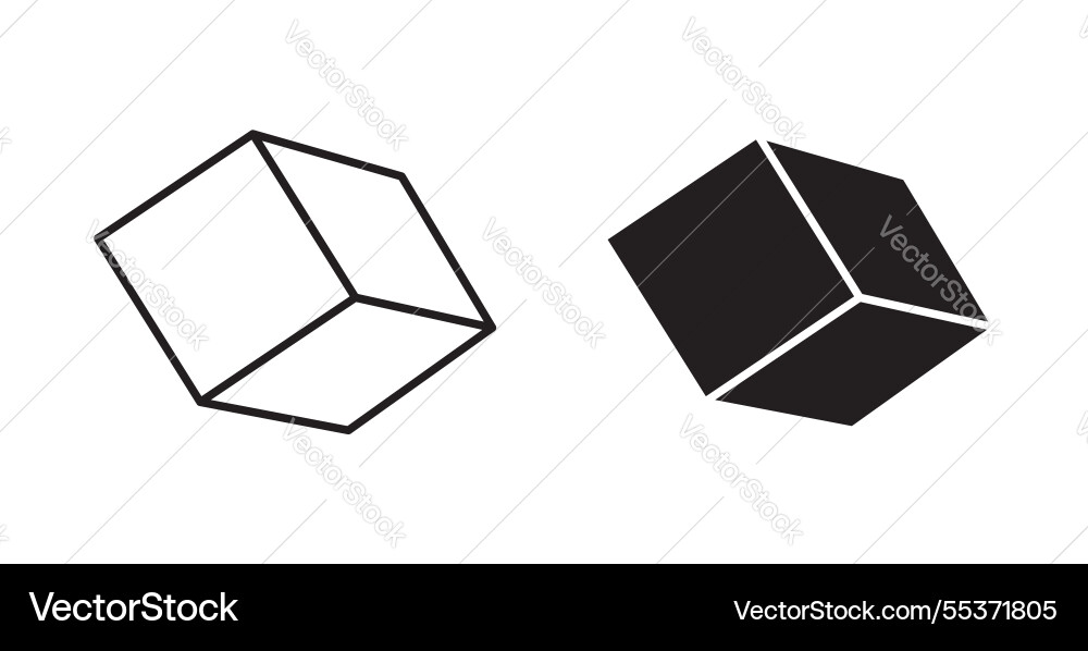 Dice icon set in thin line for web vector image