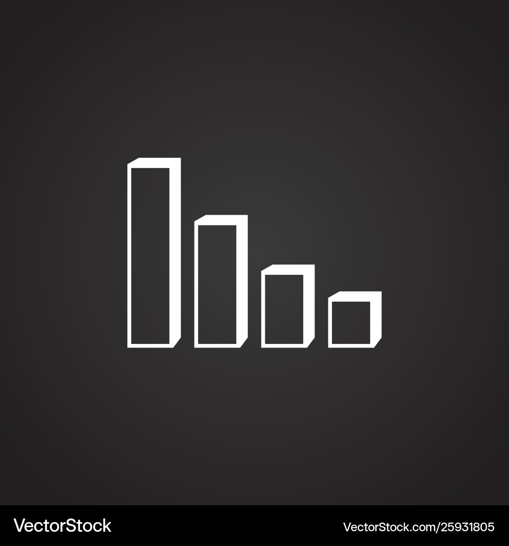 Down chart icon on background for graphic and web Down chart icon on background for graphic and web vector image