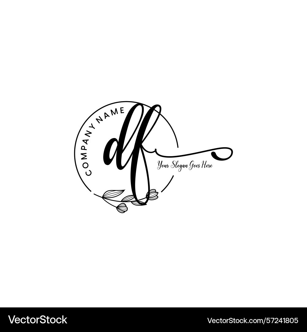 Elegant df initial logo design with botanical Elegant df initial logo design with botanical Vector Image