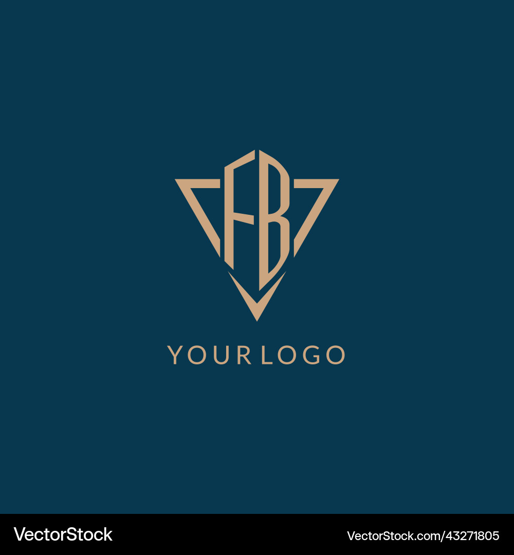 Fb logo initials triangle shape style creative Fb logo initials triangle shape style creative Vector Image