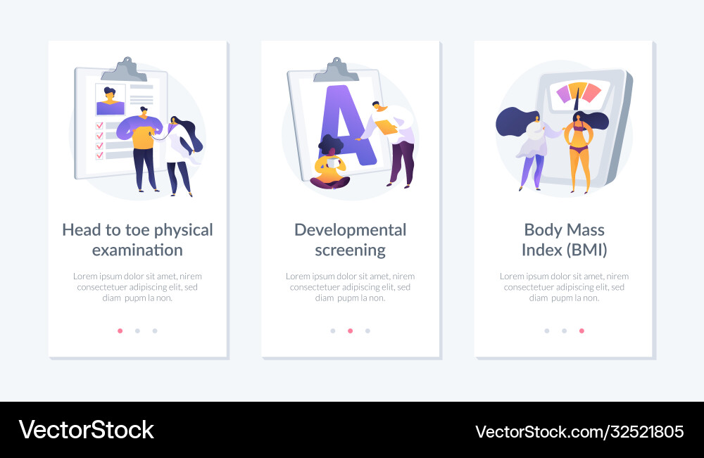 General health check up app interface template General health check up app interface template vector image