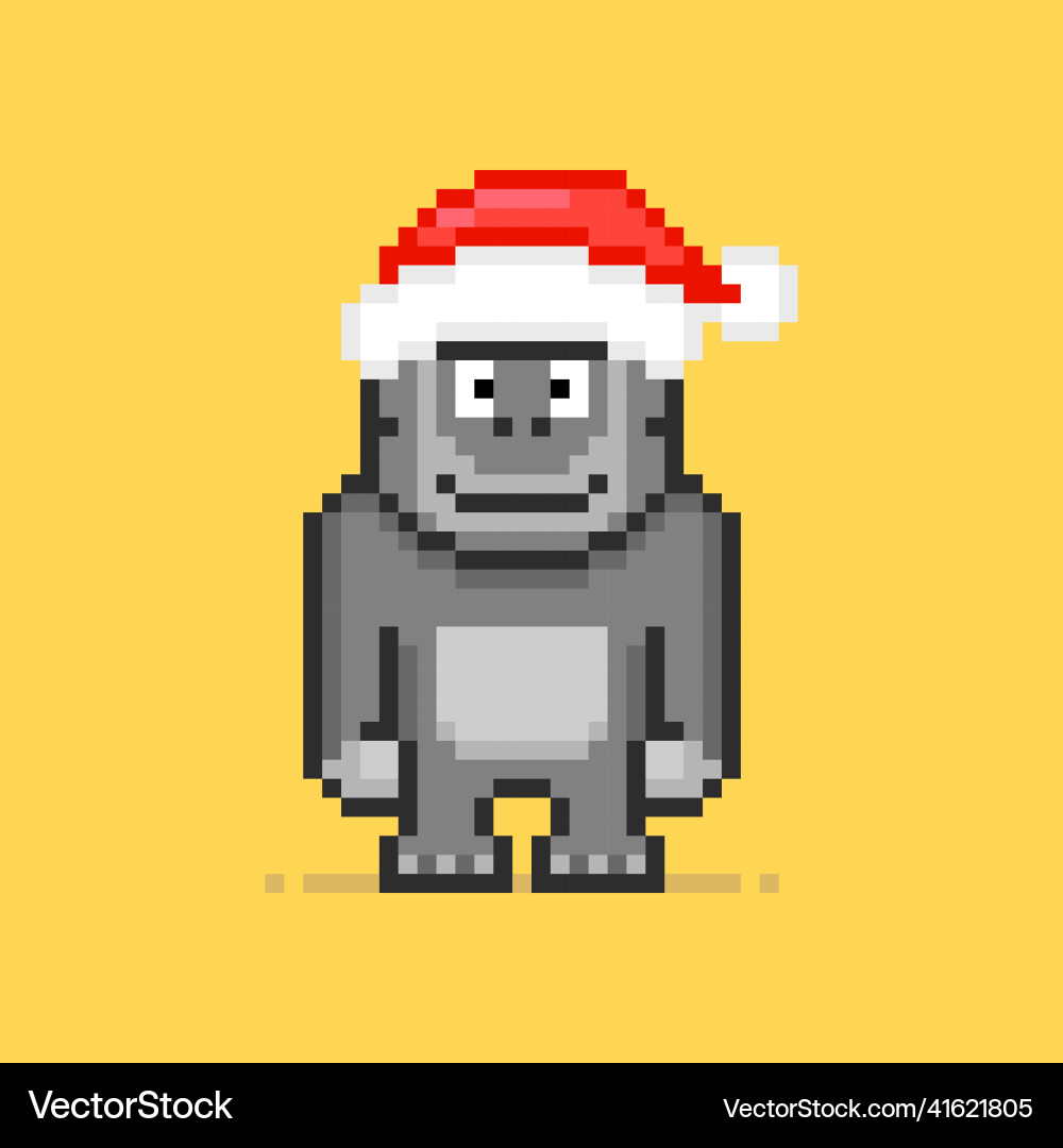 Gorilla character in pixel art style Vector Image