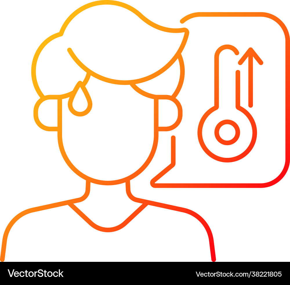 High body temperature gradient linear icon High body temperature gradient linear icon vector image