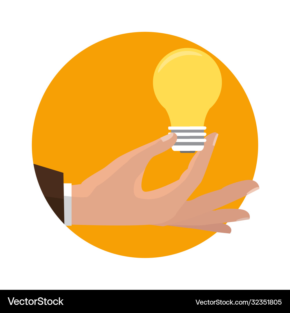 Idea Spark: Finger Pointing to Lightbulb vector image
