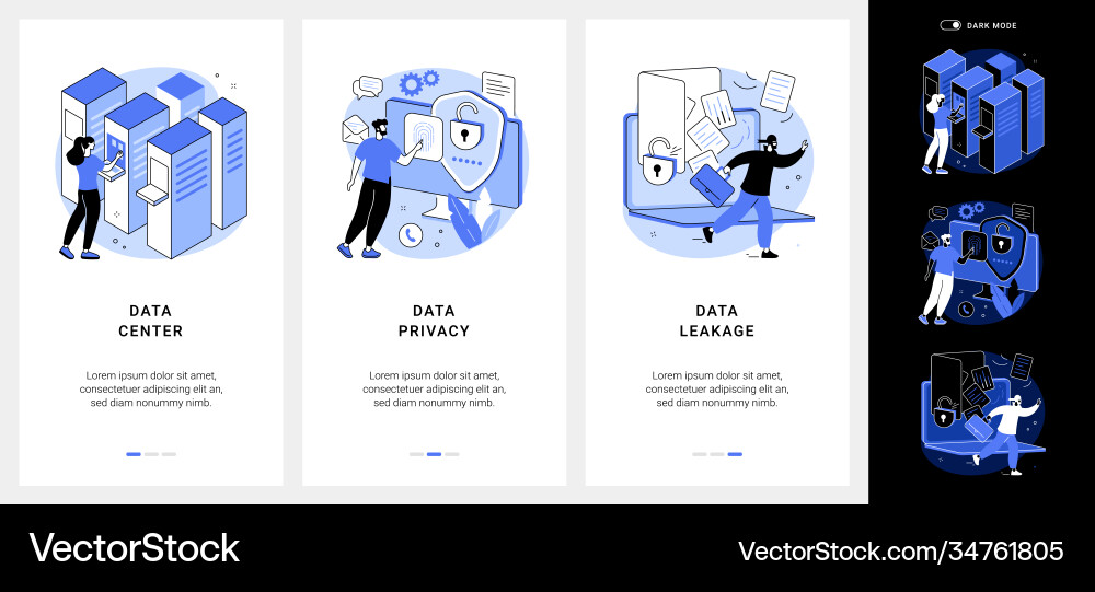Internet privacy mobile app ui kit Internet privacy mobile app ui kit vector image