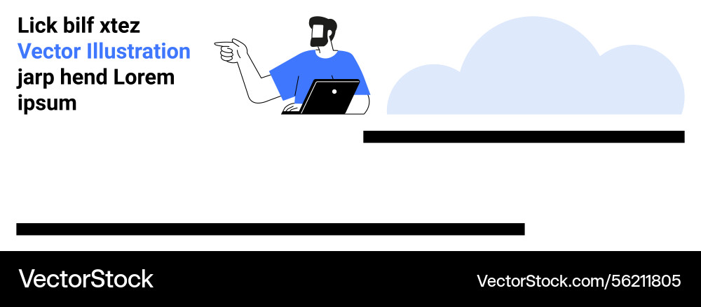Man with laptop gesturing in minimalist design Man with laptop gesturing in minimalist design vector image