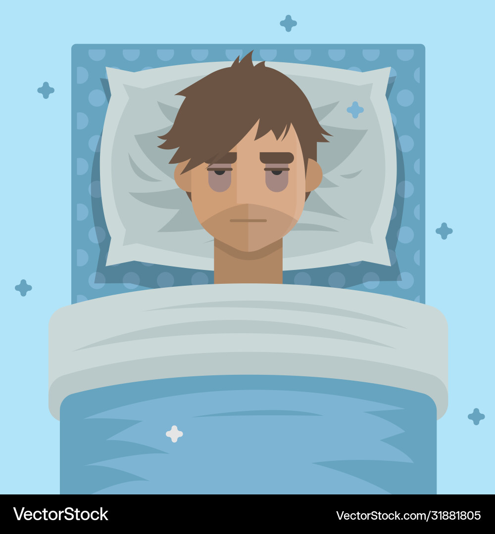 Man with sleep insomnia problem Vector Image