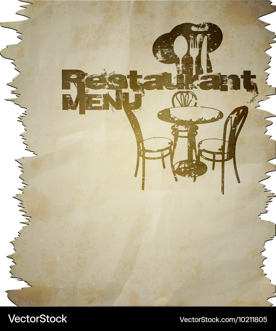 Menu template torn page with the text Vector Image