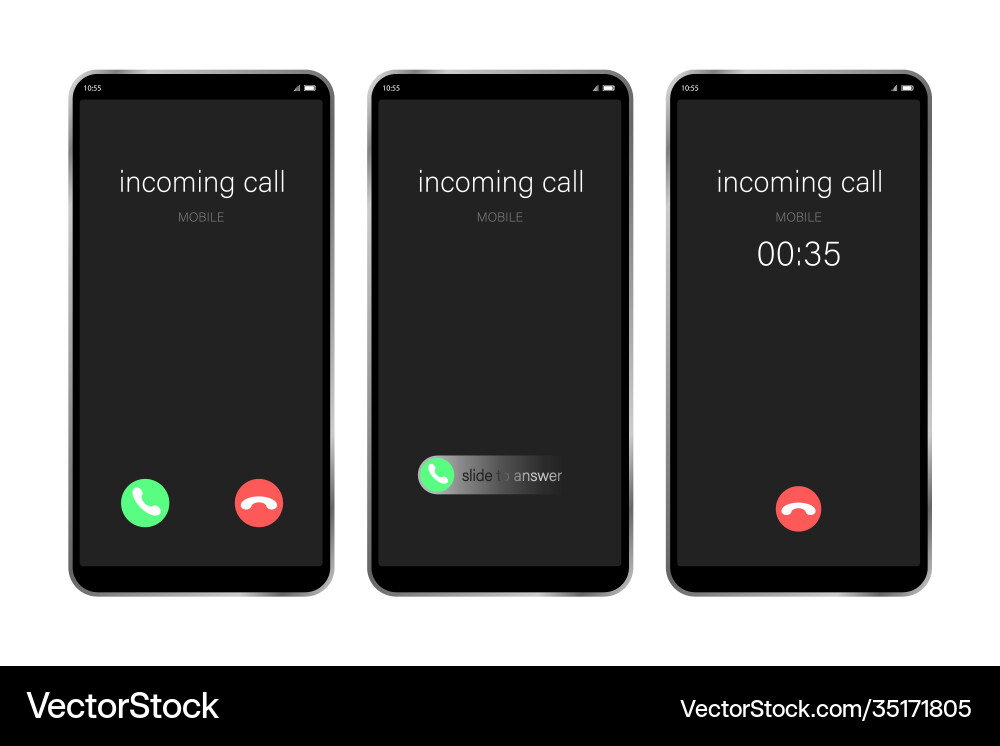 Mockup incoming call smartphone interface Mockup incoming call smartphone interface vector image